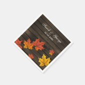 バーンウッド素朴秋の結婚式ナプキン スタンダードカクテルナプキン (角)