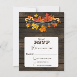 バーンウッド素朴秋の結婚式rsvp 出欠カード