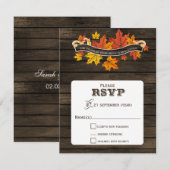 バーンウッド素朴秋の結婚式rsvp 出欠カード (正面/裏面)