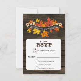 バーンウッド素朴秋の結婚式rsvp 3.5 x 5 出欠カード