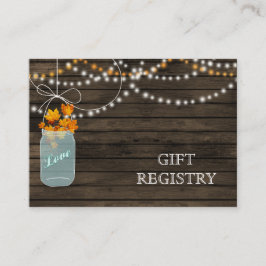 バーンウッド素朴秋メイスンジャースギフトレジストリ エンクロージャーカード