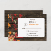 バーンウッド素朴紅葉ウェディングsvp 出欠カード (正面/裏面)