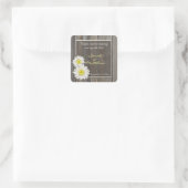 バーンウッド素朴結婚式の引き出物ステッカー スクエアシール (バッグ)