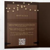 バーンウッド素朴金ゴールド書道エレガントな結婚式 三つ折り招待状 (内部最初)