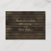 バーンウッド素朴、秋の結婚式披露宴招待状 エンクロージャーカード (裏面)