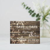 バーンウッド雪素朴片の冬の日付を保存 案内ポストカード (スタンド正面)