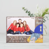 バーンウッド・マンジャー聖なる夜の写真クリスマスカード シーズンカード (スタンド正面)