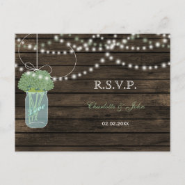 バーンウッド・メイソンのJarsセージ結婚式RSVP インビテーションポストカード