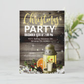 バーンウッド&ランタンクリスマス招待状 招待状 (スタンド正面)