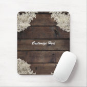 バーンウッド&素朴レースロマンティックファームハウスシック マウスパッド (マウス)