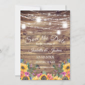 バーンウッド | String of Lights日付の保存 マグネット招待状 (正面)