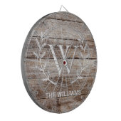 バーンウッ素朴ドカスタムモノグラムのと名前付き ダーツボード (正面左)