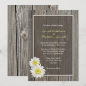 バーンウッ素朴ドデイジー結婚式招待状 招待状 (正面/裏面)