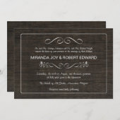 バーンウッ素朴ドヴィンテージウエディング招待状 招待状 (正面/裏面)