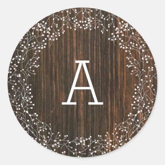 バーンウモノグラムのィードベビーズブッ結婚ズ ラウンドシール (正面)