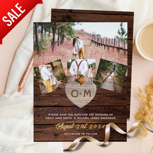 バーンウ素朴ィードフォトコラージュ彫刻ハート