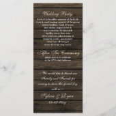 バーンウ素朴ィード松の木、冬の結婚式のプログラム プログラム (裏面)