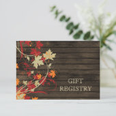 バーンウ素朴ィー，紅葉の結婚ギフトレジストリ エンクロージャーカード (スタンド正面)
