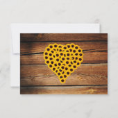 バーンウ素朴ッドヒマワリハートブー結婚ケズ 出欠カード (裏面)