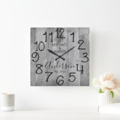 バーンウ素朴ッドファームハウスカスタムファミリー名 スクエア壁時計 (ホーム)