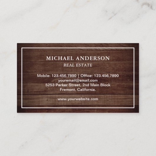 バーンウ素朴ッドヴィンテージアンティーク実在鍵エステート 名刺 (裏面)