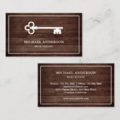 バーンウ素朴ッドヴィンテージアンティーク実在鍵エステート 名刺 (正面/裏面)