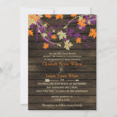 バーンウ素朴ッド秋プ葉ム結婚ズ 招待状 (正面)