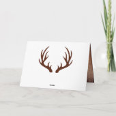 バーンウ素朴ッド&ホワイトディア〔雄ジカの〕枝角 サンキューカード (裏面)