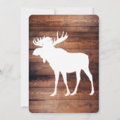 バーンウ素朴ッド&ムースアントラーベビーシャワー 招待状 (裏面)