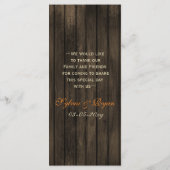 バーンウ素朴ム紅葉結婚のメニューカード メニュー (裏面)