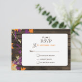 バーンウ素朴ム離れ秋の結婚式RSVP 出欠カード (スタンド正面)