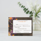 バーンウ素朴ム離れ秋の結婚式RSVP 出欠カード (スタンド正面)