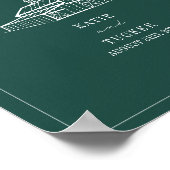 バーンエメ素朴ラルドグリーン秋の結婚式ウェルカム ポスター (角)