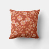 バーンエレガントトオレンジのテラコッタ花柄 クッション (裏面)
