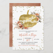 バーンオレンジカボンプキンホームスウィートホーム引っ越し祝いパーティー 招待状 (正面/裏面)