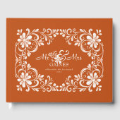 バーンオレンジシャビーシック結婚ズゲストブック ゲストブック (正面)