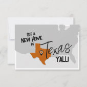 バーンオレンジニューホームインテキサス州Y'all Moving 案内状 (正面)