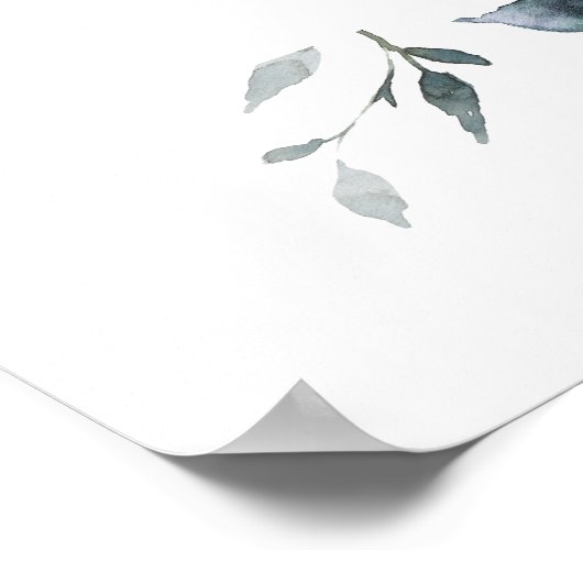 バーンオレンジネイビーブルーフローラ結婚ズへようこそ ポスター (角)