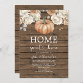 バーンオレンジホームスイートホーム引っ越し祝いパーティーパーティー 招待状 (正面/裏面)