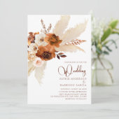 バーンオレンジボヘミアンパンパスグラス結婚ズ 招待状 (スタンド正面)