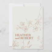 バーンオレンジボホフローラボシンプルタニカル結婚ズ 招待状 (正面)