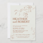 バーンオレンジボホフローラボシンプルタニカル結婚ズ 招待状 (裏面)