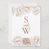 バーンオレンジボモダンホフローラミニマル結婚リスト 招待状 (裏面)