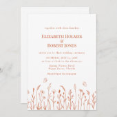 バーンオレンジワイルドフラワーメドウ結婚式招待状 招待状 (正面/裏面)