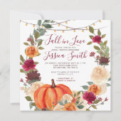 バーンオレンジ秋インラブブライダルシャワー招待 招待状 (正面)