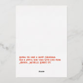 バーンオレンジ＆ゴールドギンガムのクリスマスホリデー 箔シーズンカード (裏面)