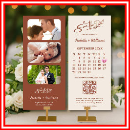 バーンオレンジ・ボホテラコッタ結婚式Save The Date