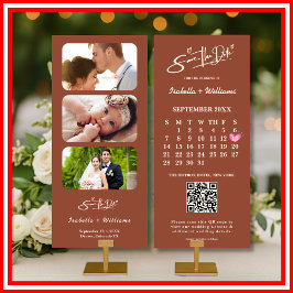 バーンオレンジ・ボホテラコッタ結婚式Save The Date