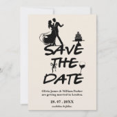 バーンオレンジ・ボホテラコッタ結婚式Save The Date セーブザデート (正面)