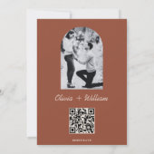 バーンオレンジ・ボホテラコッタ結婚式Save The Date セーブザデート (裏面)